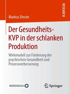 cover image of Der Gesundheits-KVP in der schlanken Produktion